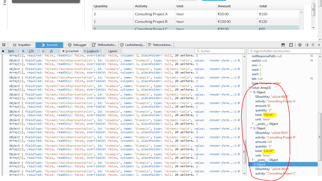 Solved Access values in a dynamic table Alfresco Hub